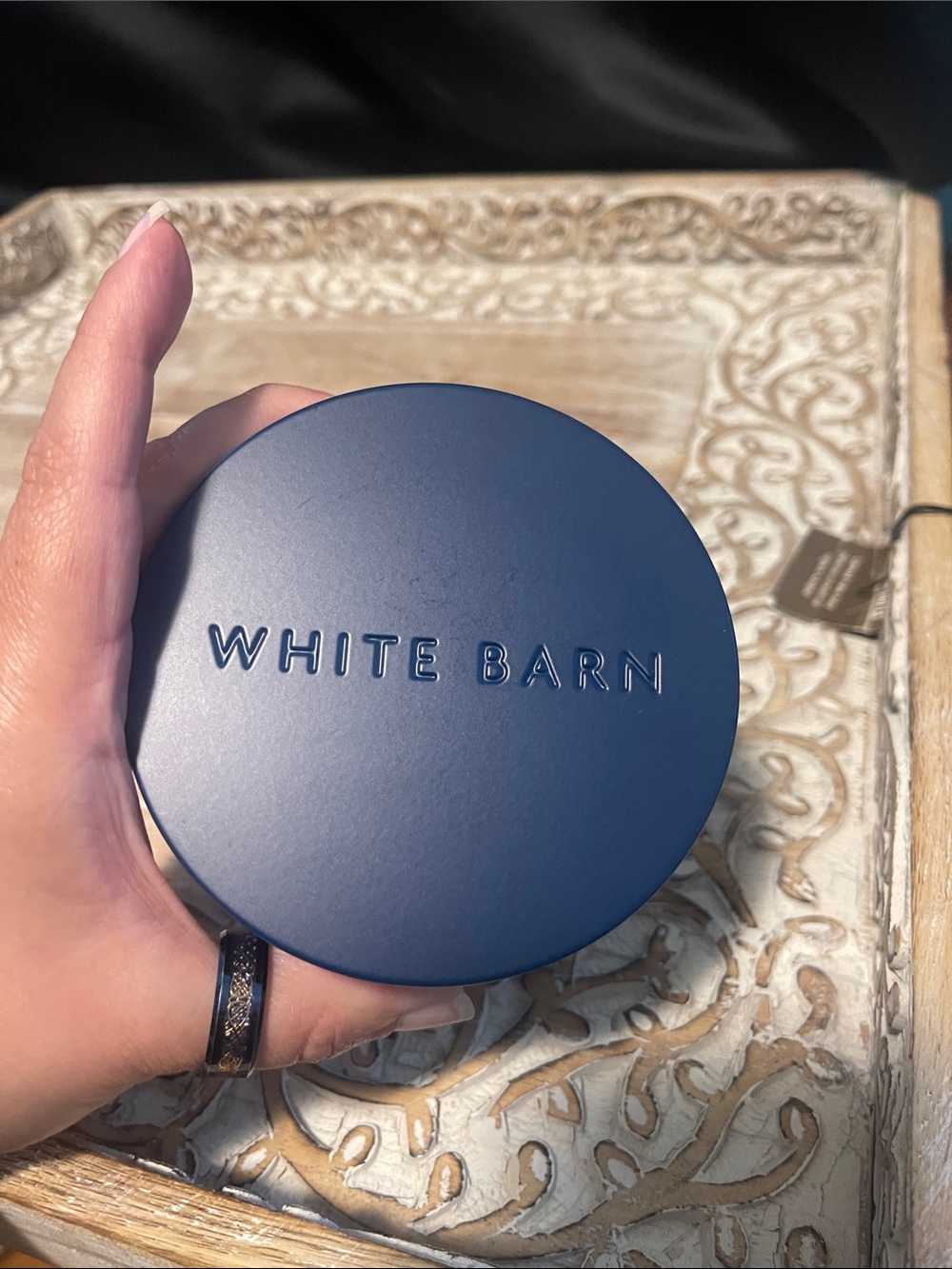 White Barn Midnight Blue Citrus Jar Candle - Deep Blue Glass - Picture 4 of 4